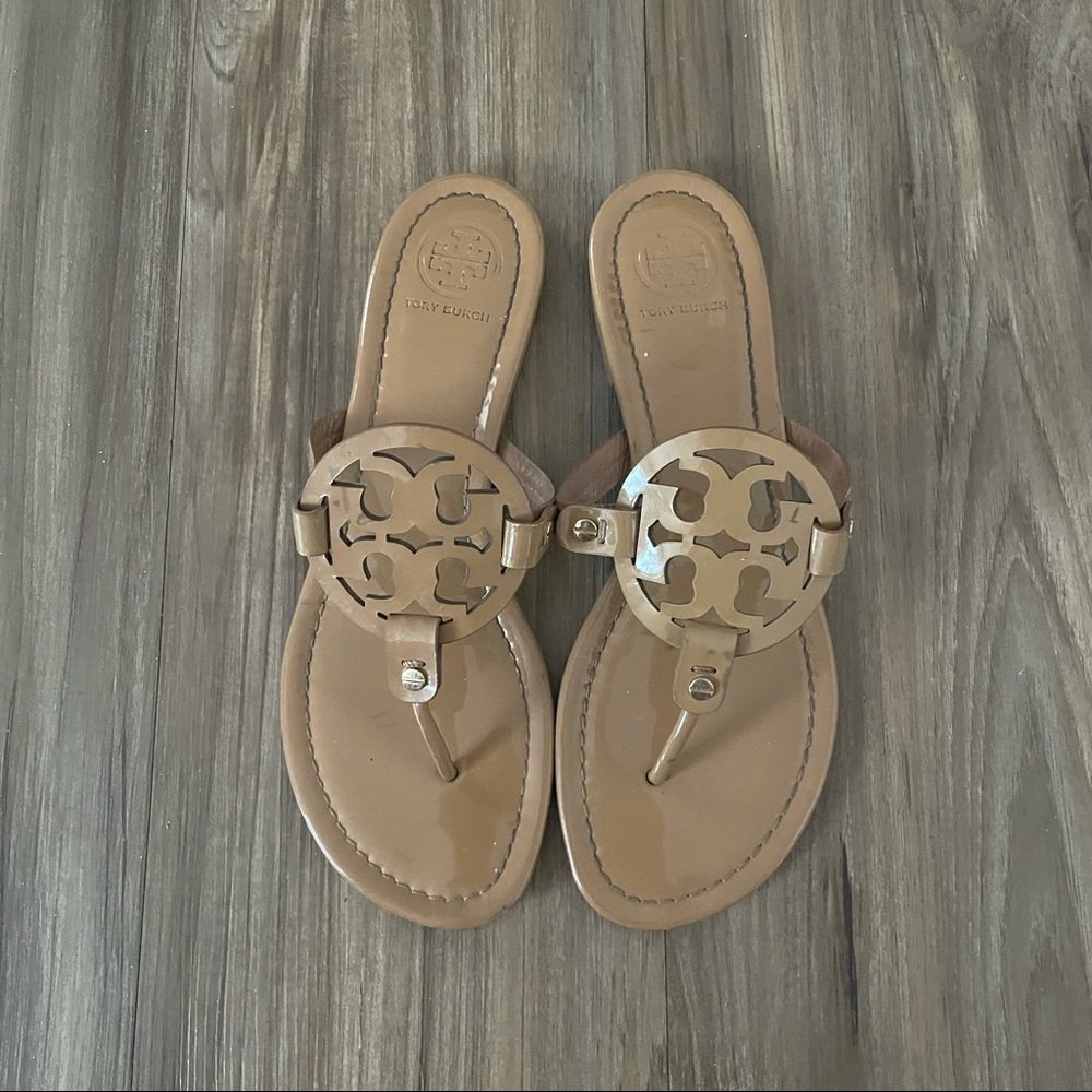 Tory Burch Miller Sandal, Patent Leather Tan